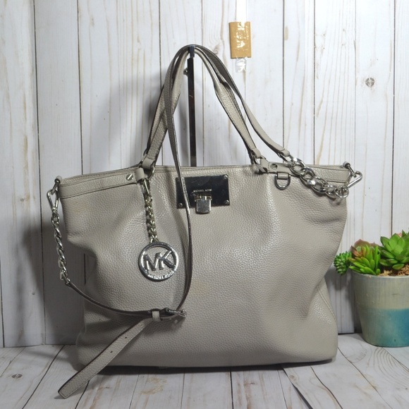 Michael Kors Gray Leather Satchel Bag